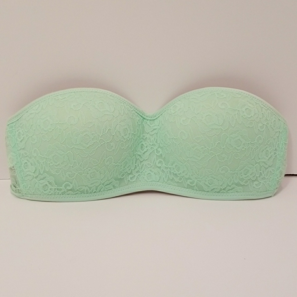 VS PINK Mint Lace Strapless Bandeau